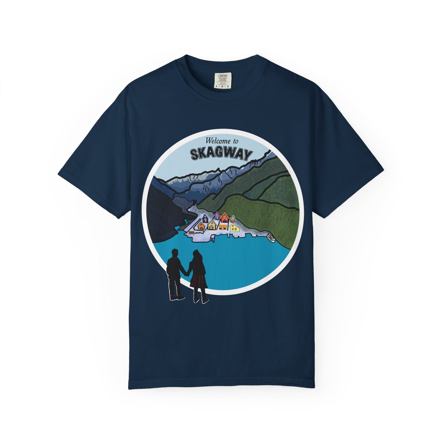 Welcome to Skagway Alaska T-shirt – Hand-Drawn Skagway Landmark | Artist Edition
