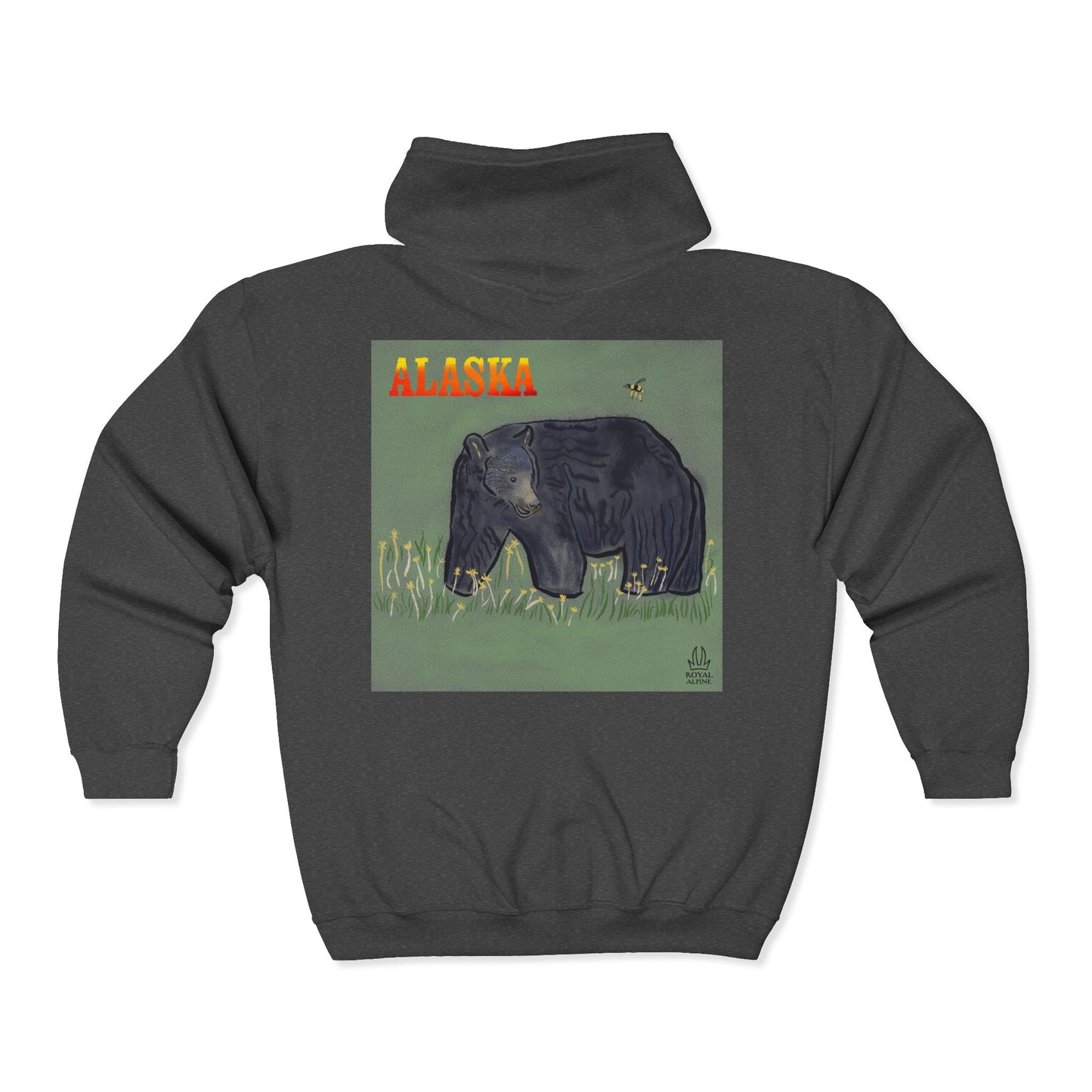 Alaska Bear Zip Hoodie – 'Welcome to Alaska' Graphic Full‑Zip Sweatshirt