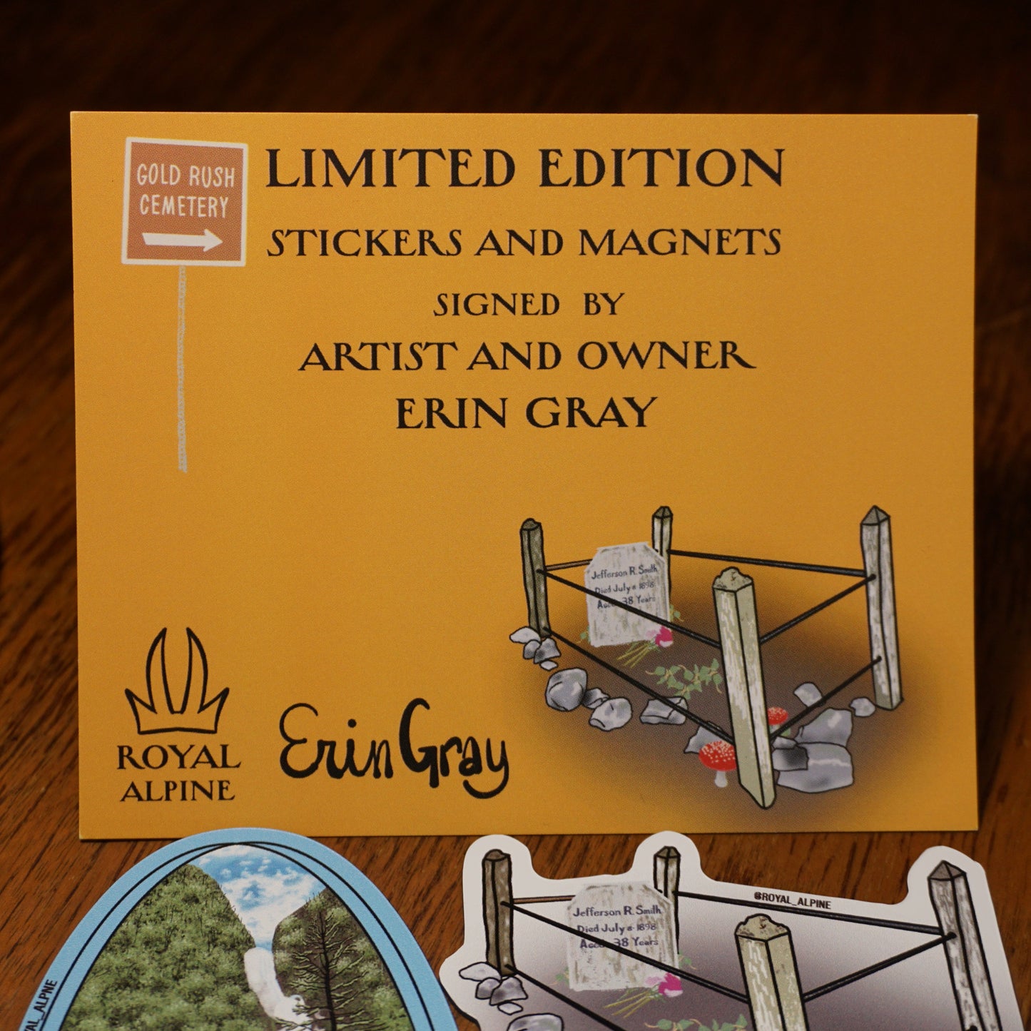 Limited Edition Gold Rush Cemetery Collection Stickers and Magnets