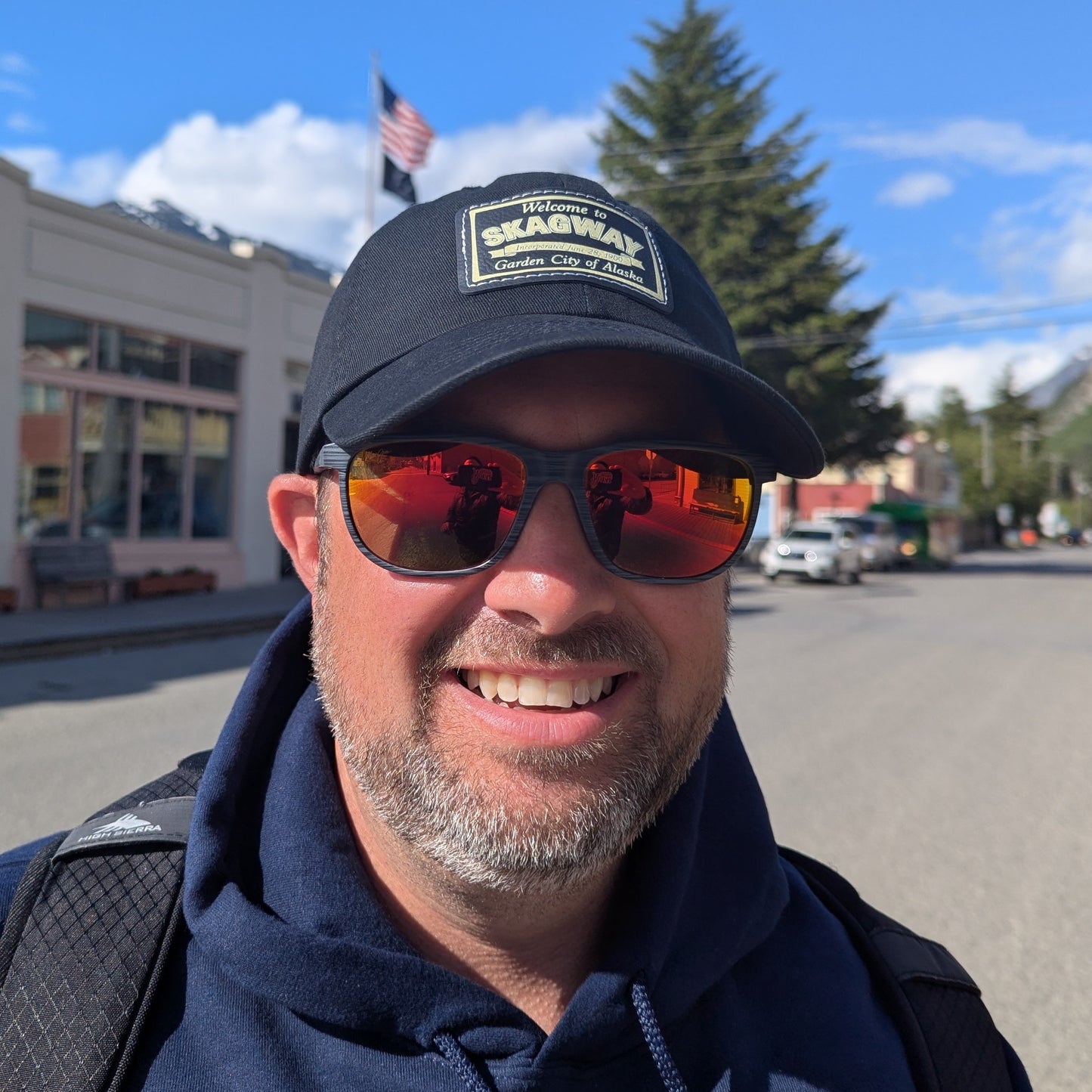 Welcome to Skagway Hat —  Skagway, Alaska Leather Patch Dad Hat