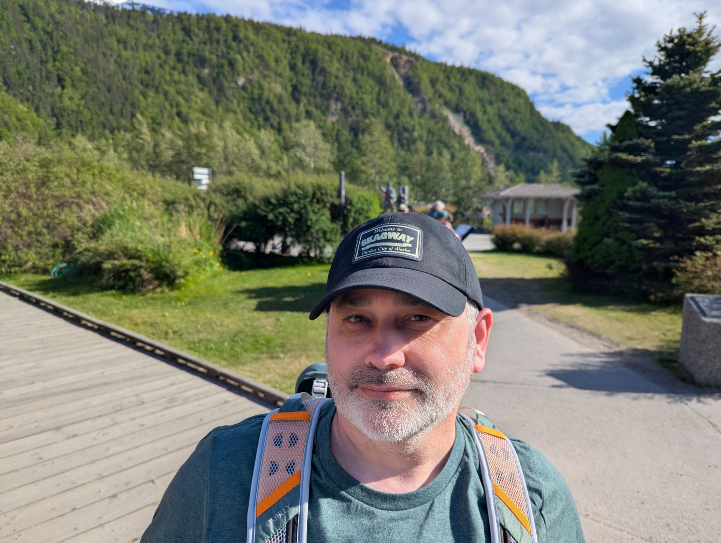 Welcome to Skagway Hat —  Skagway, Alaska Leather Patch Dad Hat