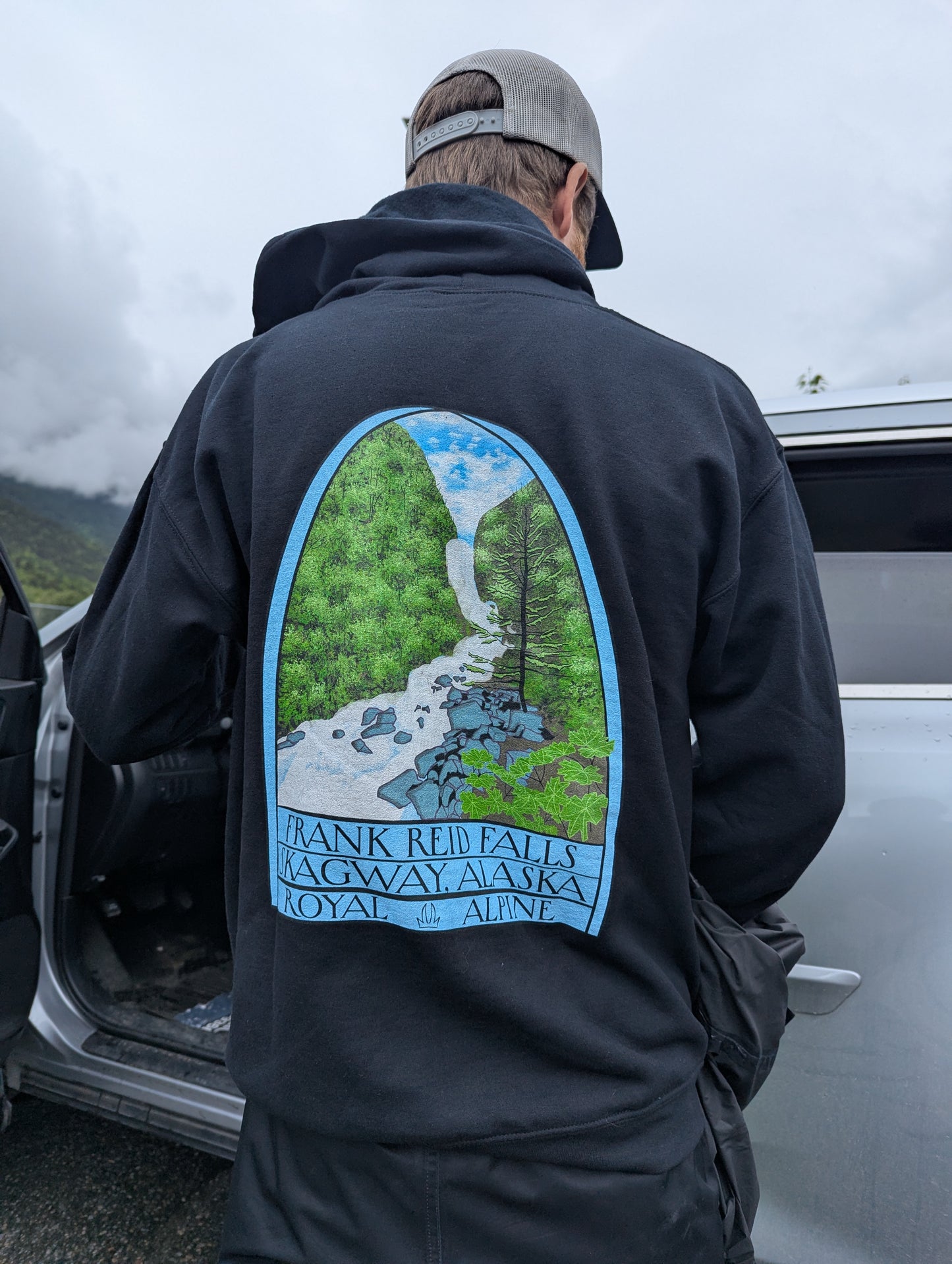 Frank Reid Falls Zip Hoodie — Gold Rush Cemetery Skagway Alaska Hoodie