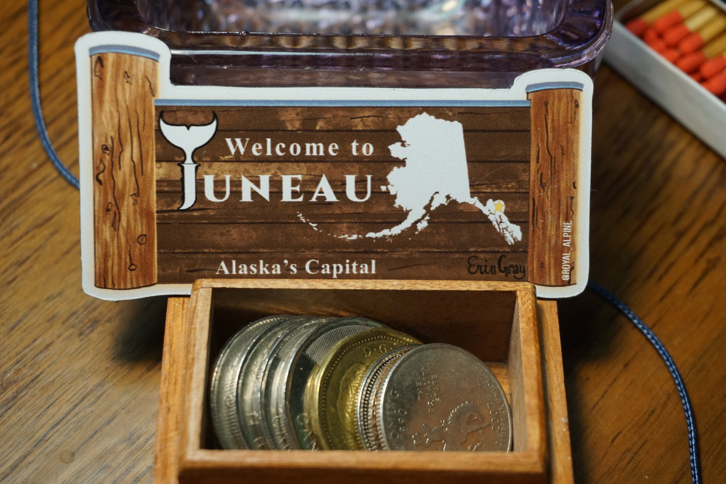 Welcome to Juneau, Alaska Sign Stickers and Magnets