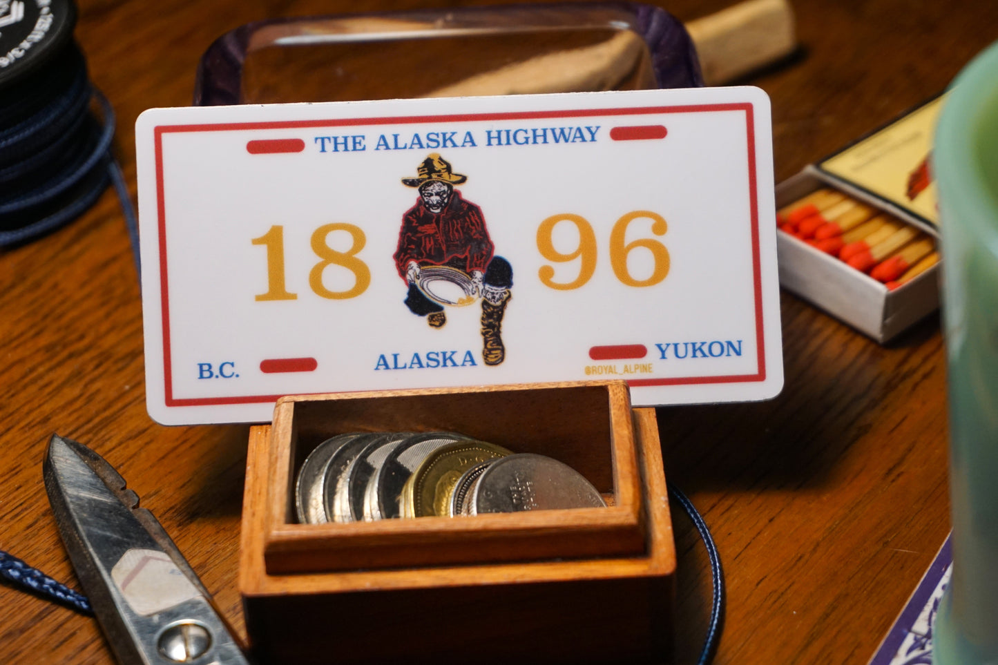 1896 AlCan Highway License Plate Stickers and Magnets