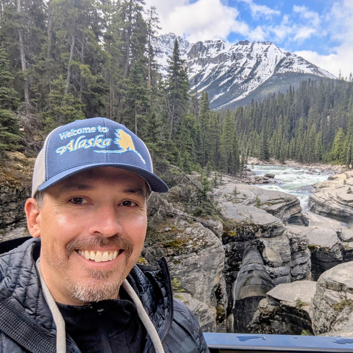 Welcome to Alaska Golden Trucker Cap - Skagway, Alaska Snapback | Royal Alpine